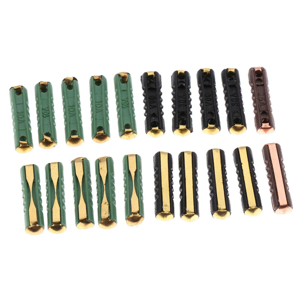 20 Pieces European Ceramic Tube Fuse 8A 16A 25A 23mmx5mm Assortment Kit