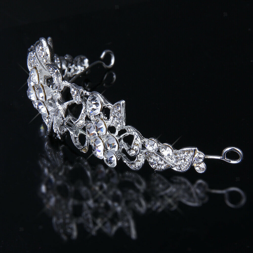 Gorgeous Crystal Flower Rhinestone  Headband Tiara Veil Wedding Bridal Prom