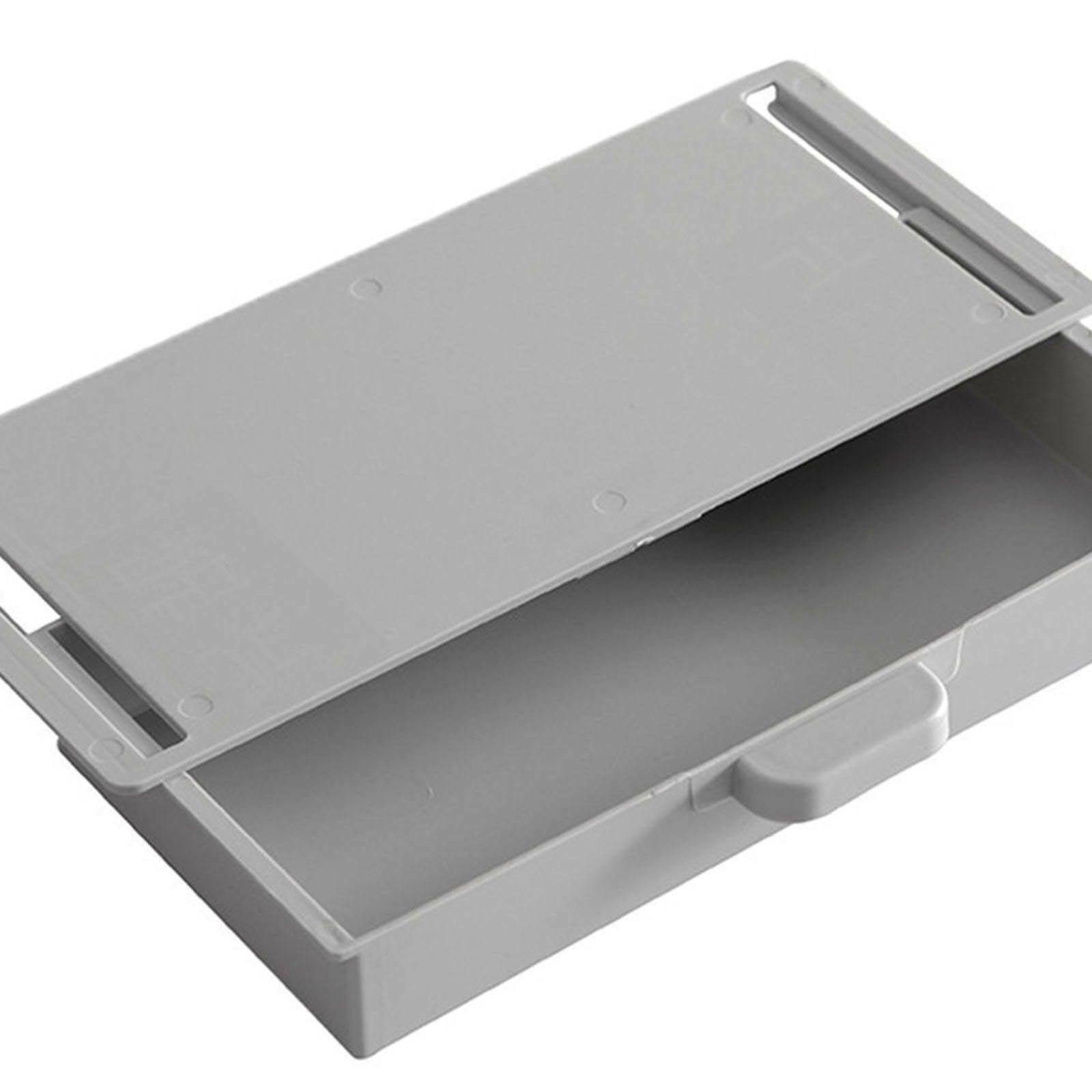Sticky Desk Drawer Case Pencil Stationery Storage for Cabinet Finishing Box Gray