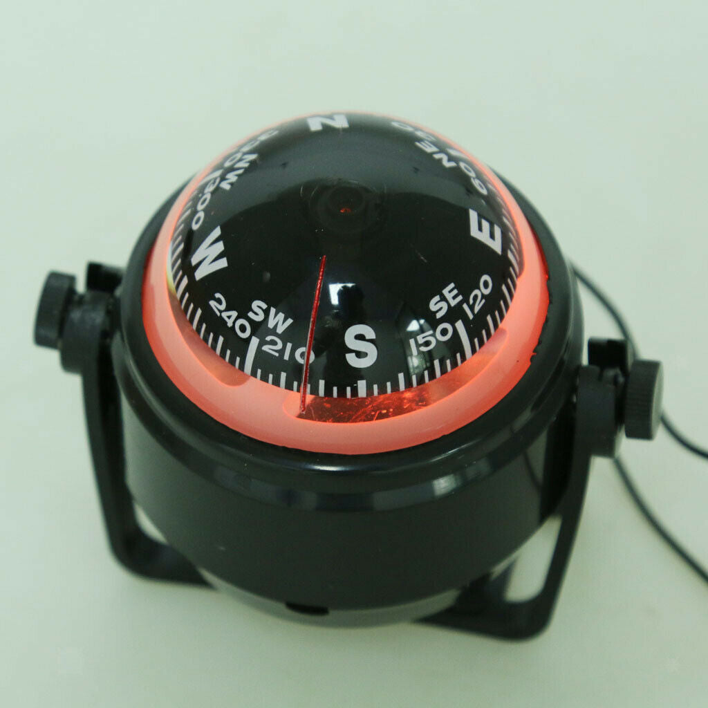 1x Black Electronic LED Marine Digital Navigation Compass for Auto Boat