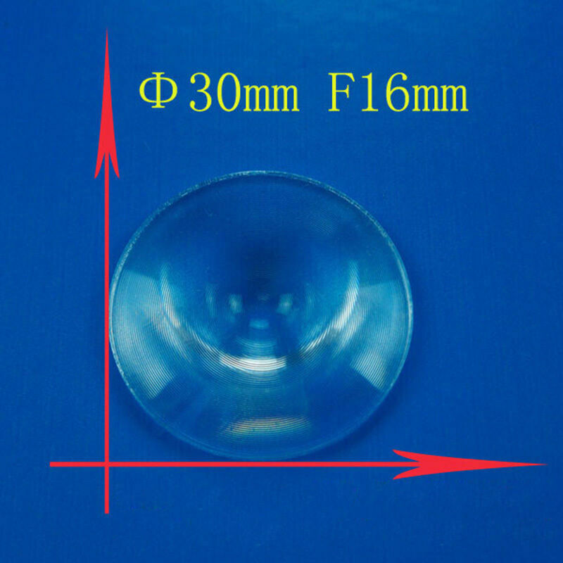 2PC 30mm Dia Small Round Plastic Fresnel Condensing Light Lens Focal Length 16mm