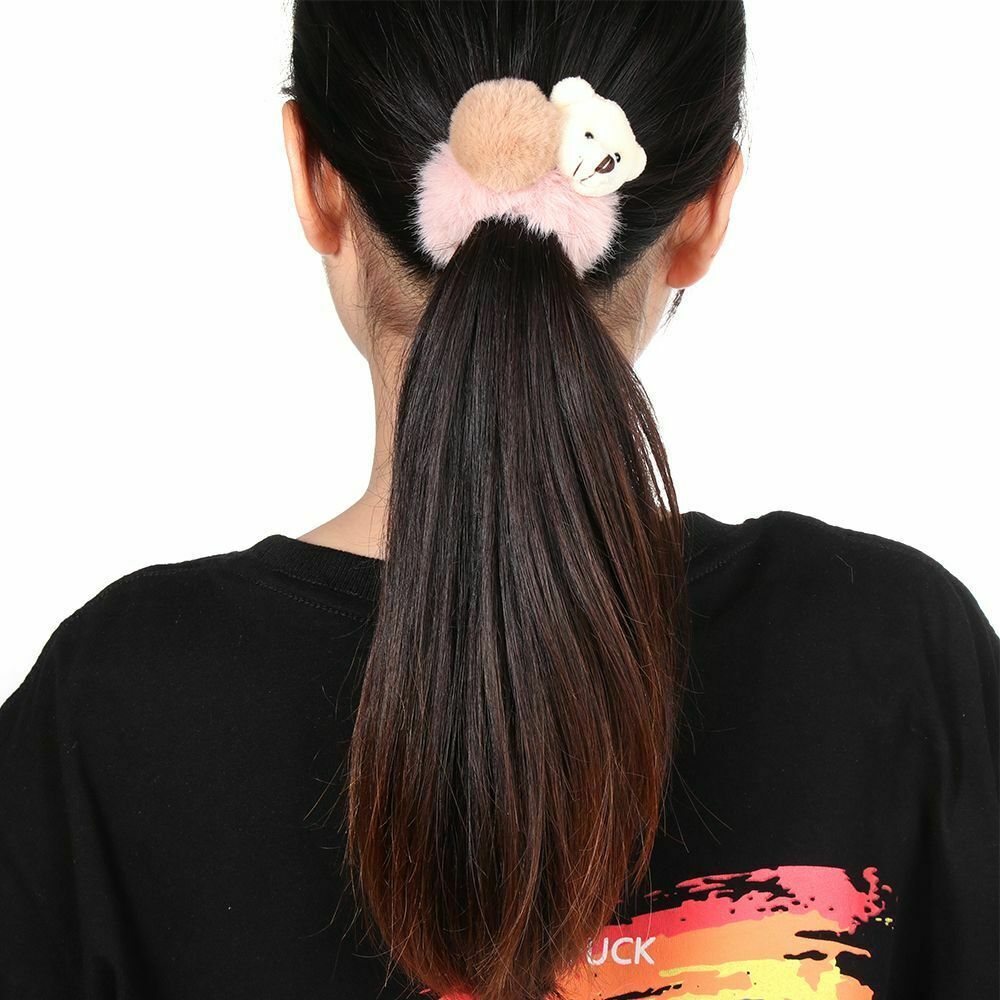 Cartoon Scrunchies Plush HairRope Hairball HairBands Hair Tie Bear Rubber Bands