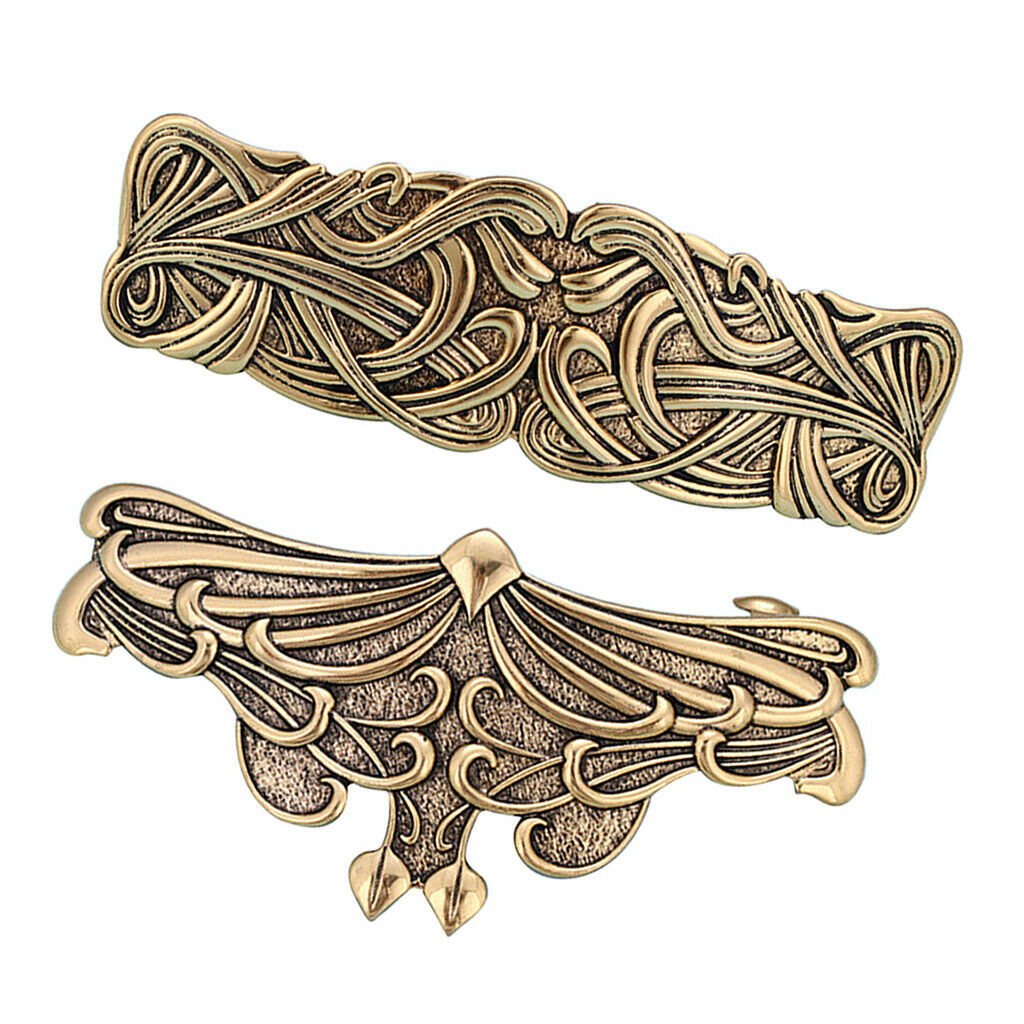 2 Pieces Viking Celtic Hairclip Girl Butterfly Metal French Barrette Jewelry