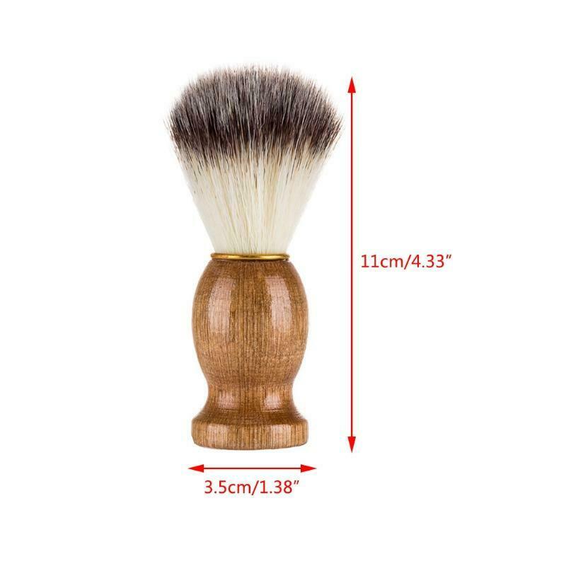 Men Shaving Brush with Wooden Handle Nylon Hair Face Cleaning Beard Cleaner Tool