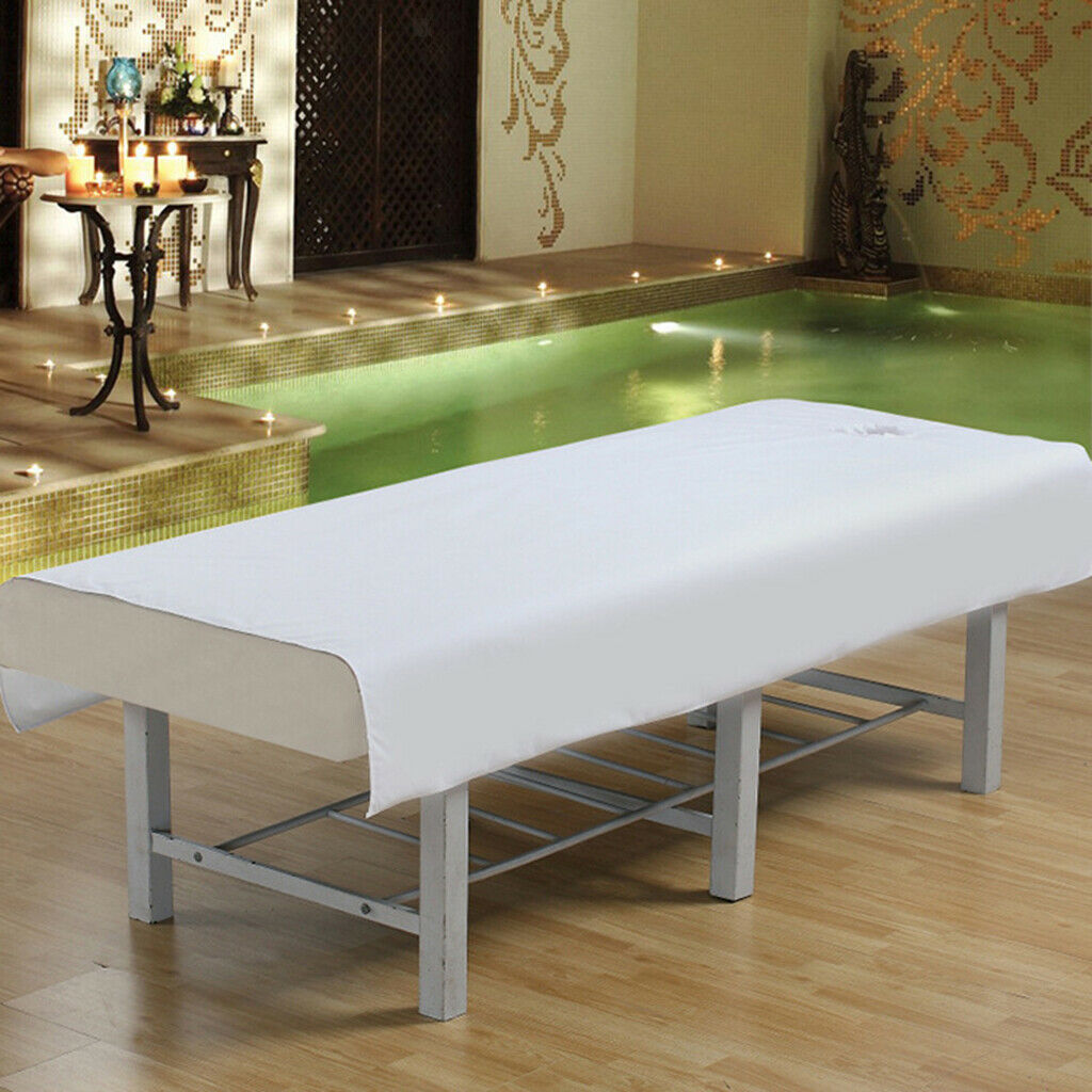 Pack of 2 Professional Cosmetic Salon Sheets Bed Table Cover White+ Purple