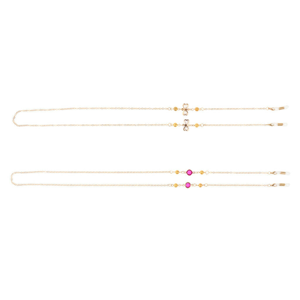 Golden Eyeglass Necklace Holder Eyewear Neck Cord Glasses Strap  Golden
