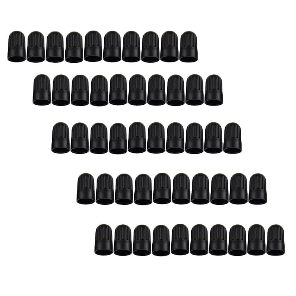 50X Auto Car Truck Wheel Tire Valve Stem Anti Dust Caps Covers Black