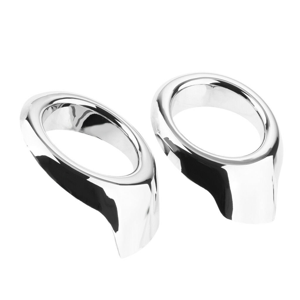 1 Pair Chrome Front Fog Light Lamp Circle Eyebrows Covers for Ford EcoSport