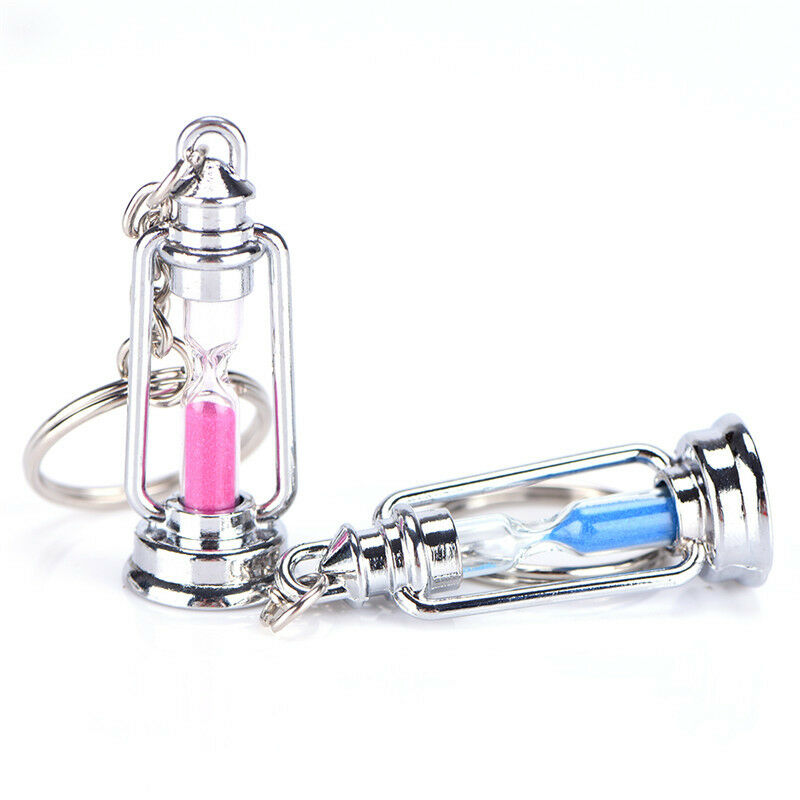1 Pair Novelty Metal Hourglass Key Chain Key Ring Couples Trinket Key cha.l8