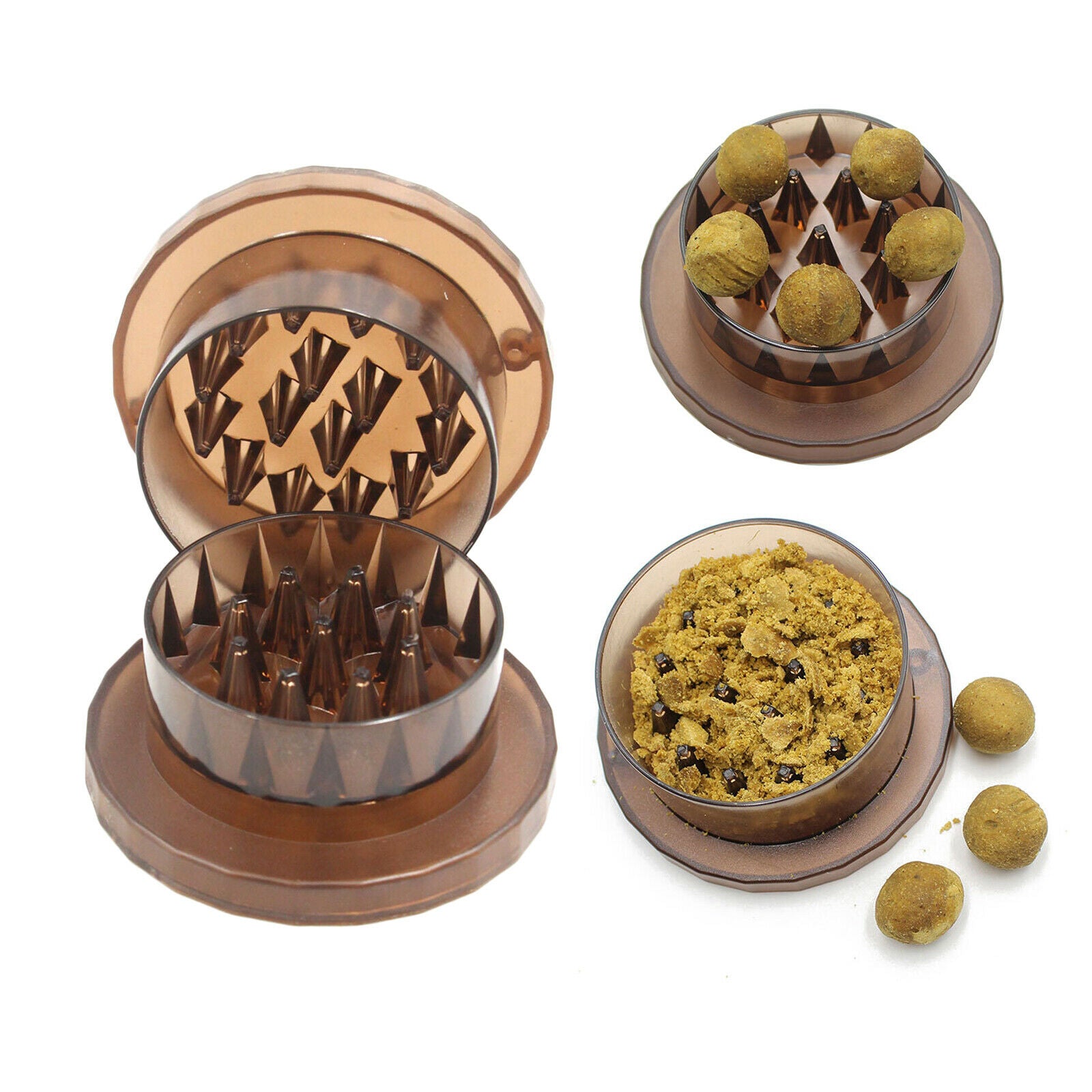 Portable Fishing Bait Crusher Boilie Grinder Box Convenient Fooder Brown