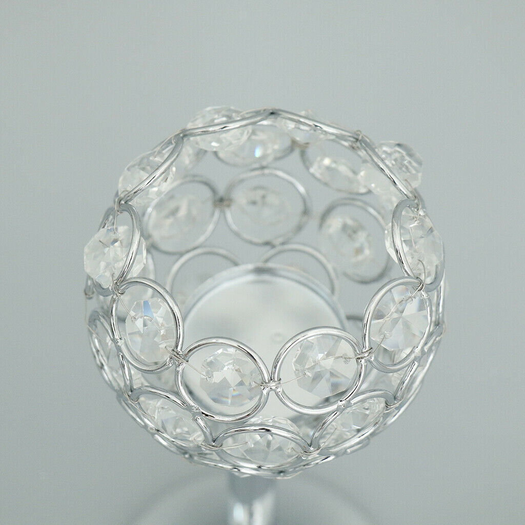 2pcs Mosaic Crystal Wedding Present Candlestick Candle Tea Light Holder Stand