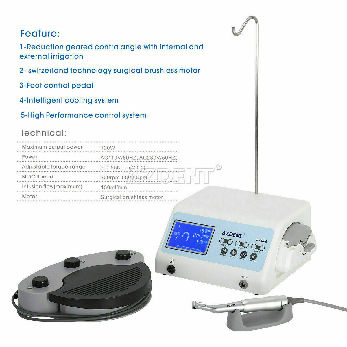 Dental Implant System Surgical Brushless Motor Dental Contra Angle Handpiece