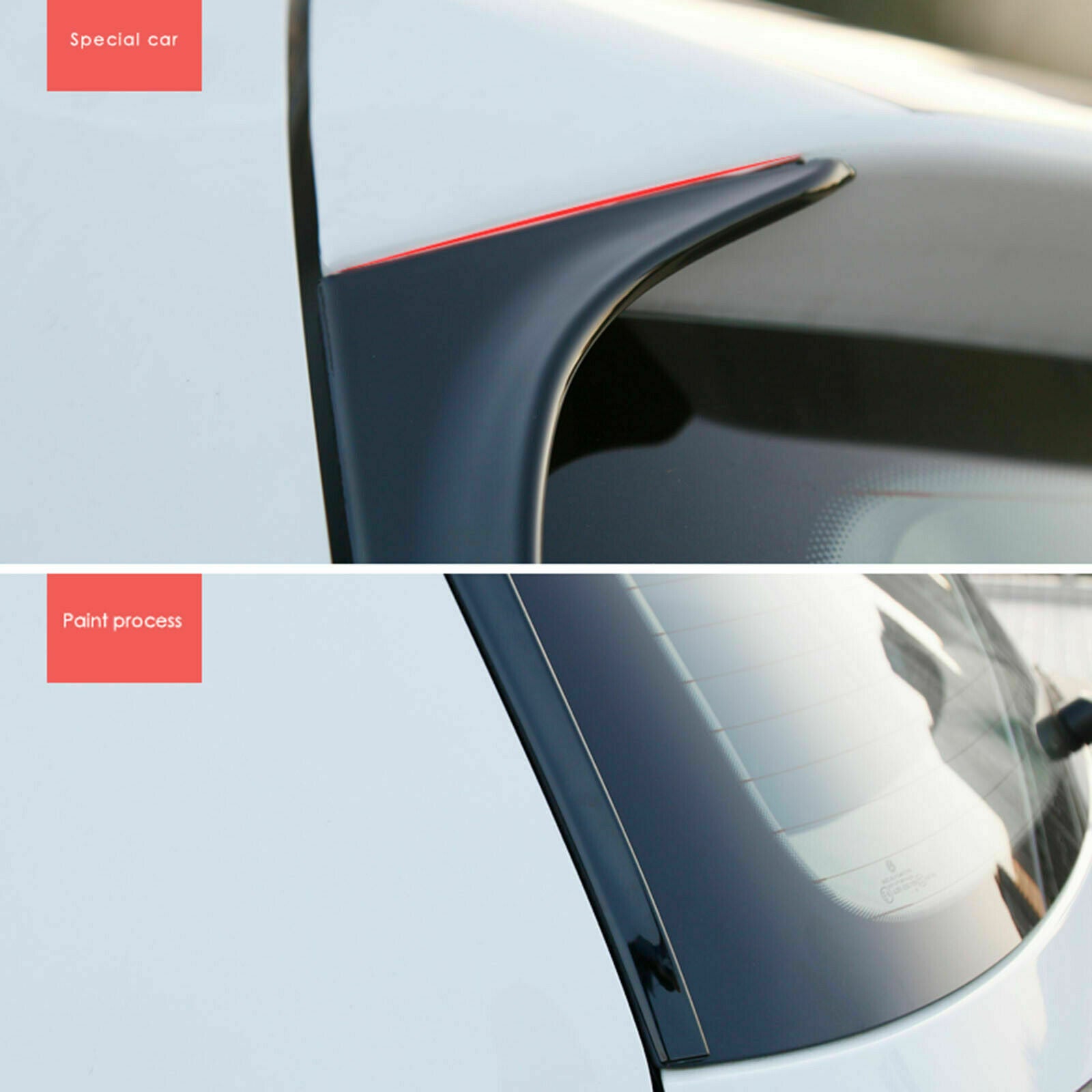 Pair Rear Window Spoiler Side Wing Trim For VW Golf 7 7.5 MK7 MK7.5 2014-2018