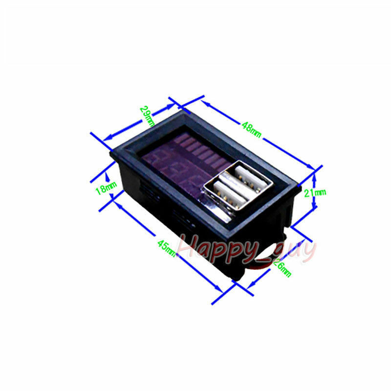 12V Lead Acid Battery BMS Capacity Level Indicator Volt Meter Dual USB Charger L