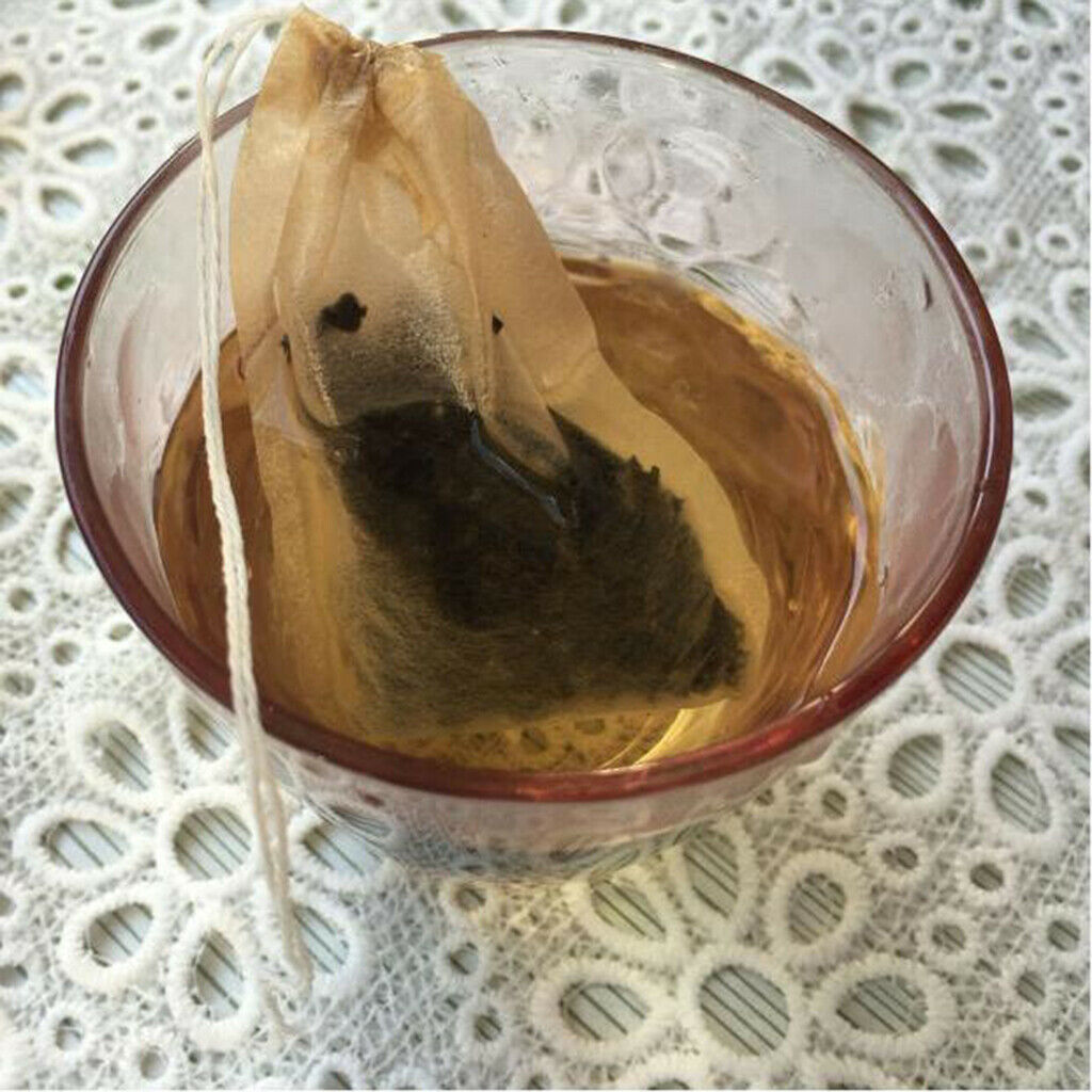 200Pcs Empty Teabags Tea Filter Bags Disposable Tea Infuser Drawstring for Loose