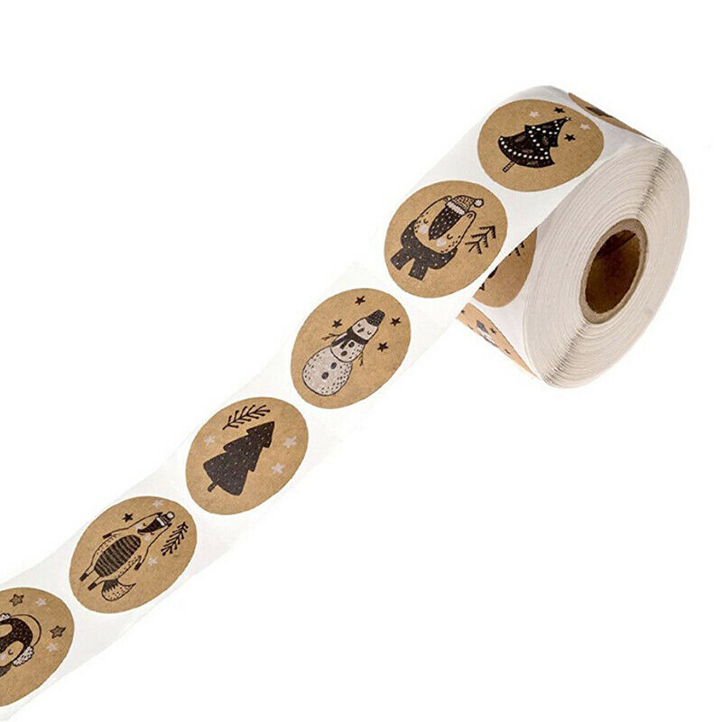 500 Pcs/ Roll Happy Christmas Day Animal Stickers Paper Christmas Label Stic SJ