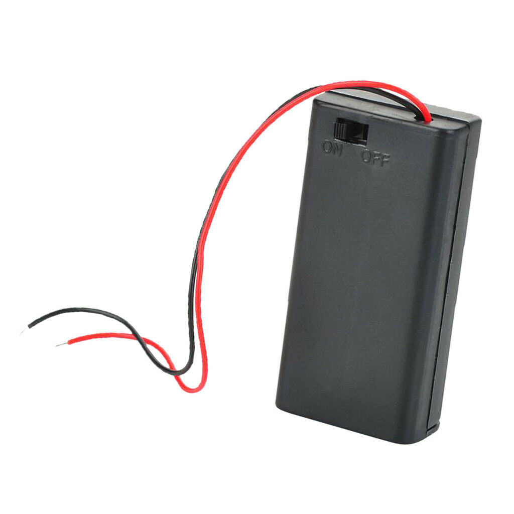 2Pcs PP3 Enclosed Battery Holder ON/OFF Switch with Wires