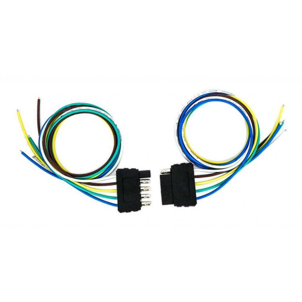 5-Pin Trailer Plug Sockets Trailer 5x18AWG Extension Cable for Caravans