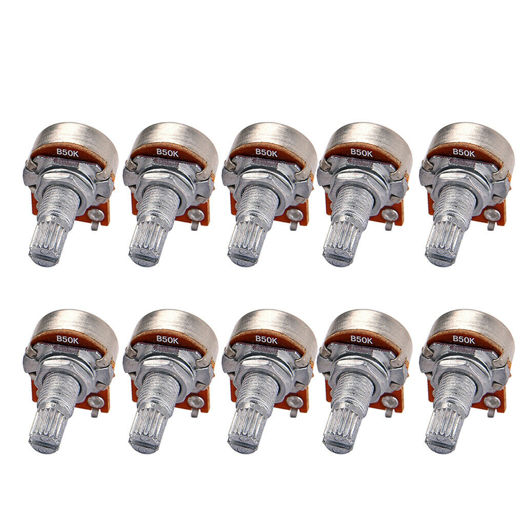 10pcs B50K 18mm Split Shaft Audio Volume Taper Potentiometer for Guitar Bass