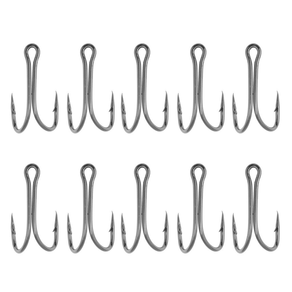 10 Pieces High carbon steel Double hooks Strong Dual Fishing hooks Frog Toad