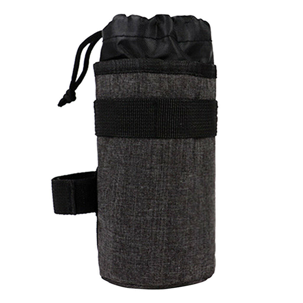 Portable Water Bottle Bag Outdoor Riding Insulated Kettle Sleeve Pouch Gray