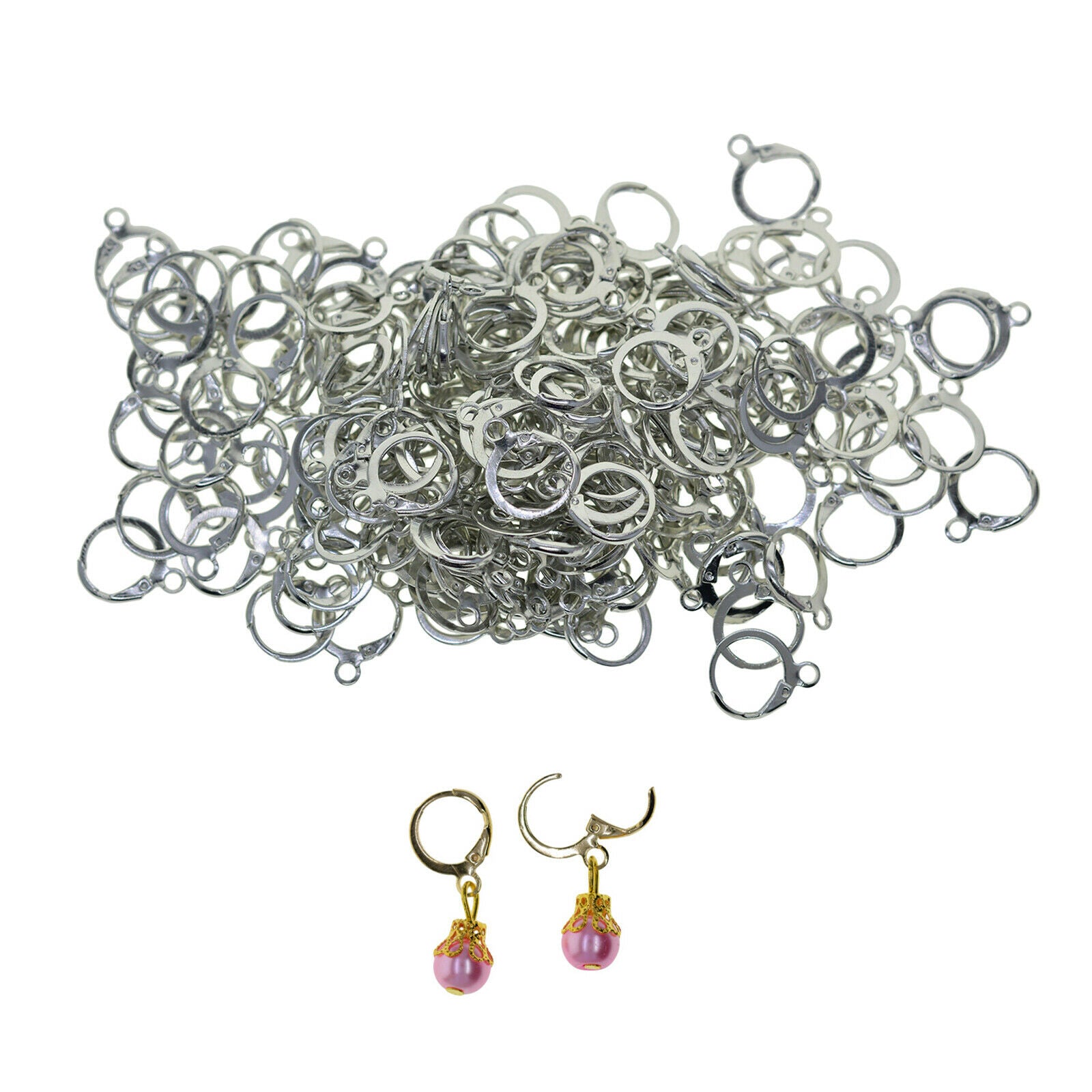 200pcs Leverback Earring Hooks Girls Lady Ear Wire Clip for Jewellery Making