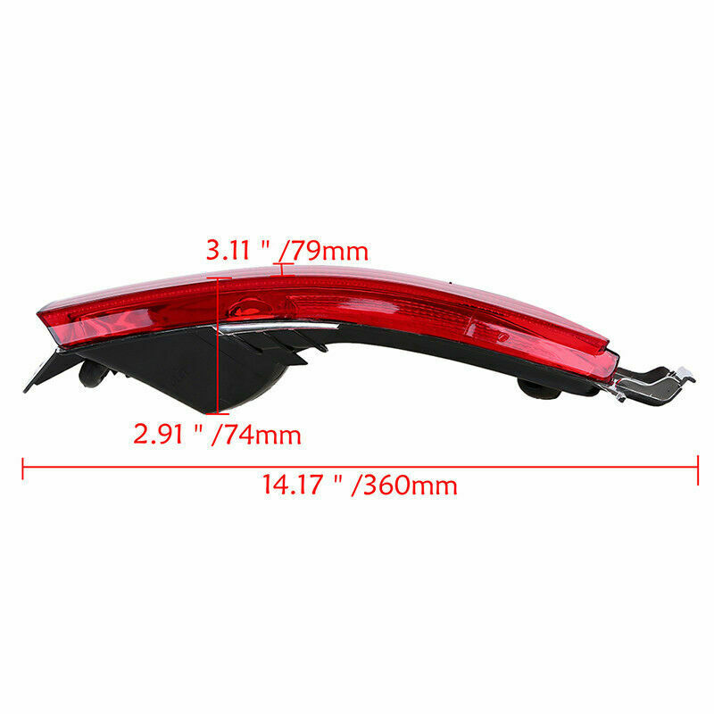 Left Side Bumper Reflector Light Housing Red Lens For Touareg Typ 7P 2011â€“2014