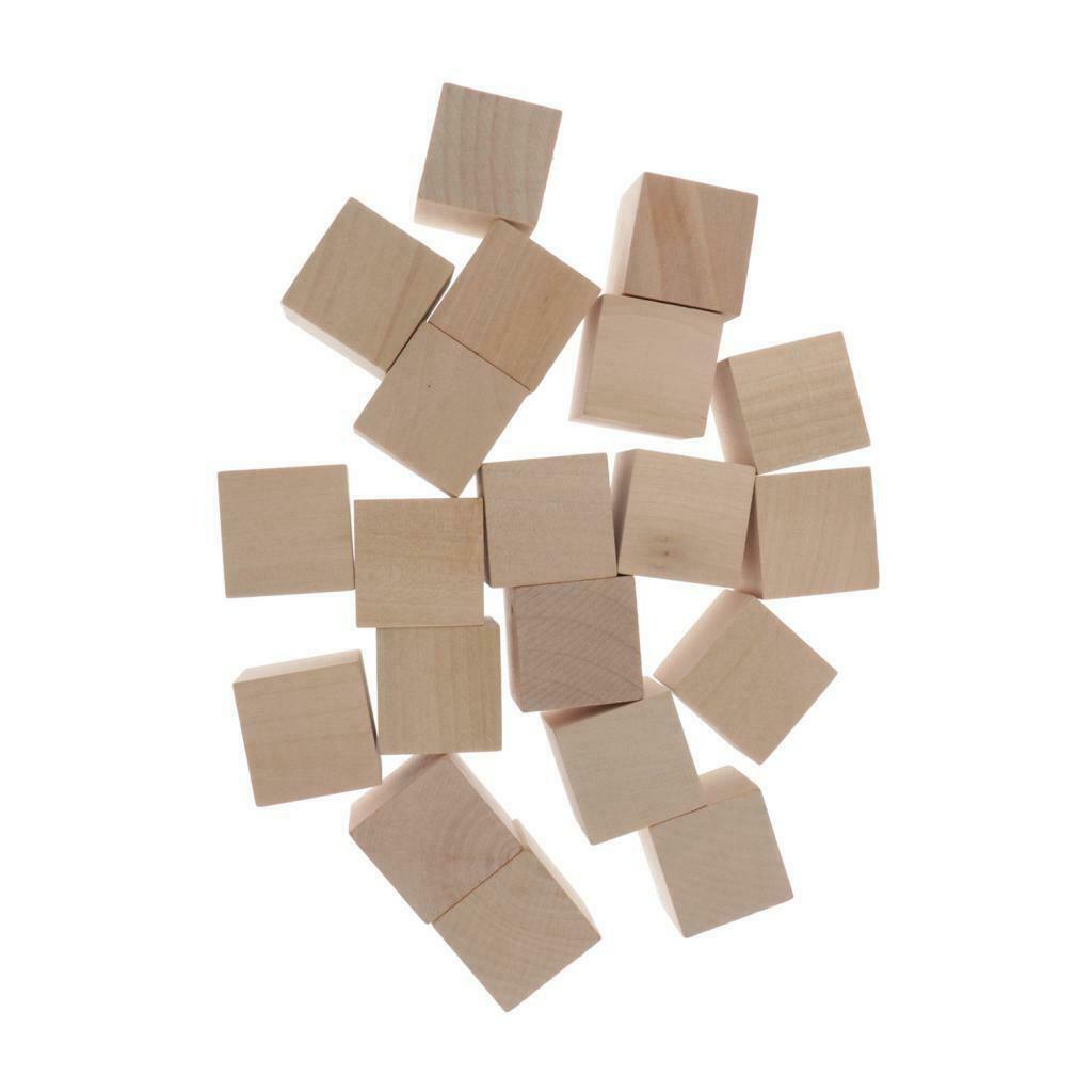 Wood 1.2-inch Unfinished Cubes, Set of 20