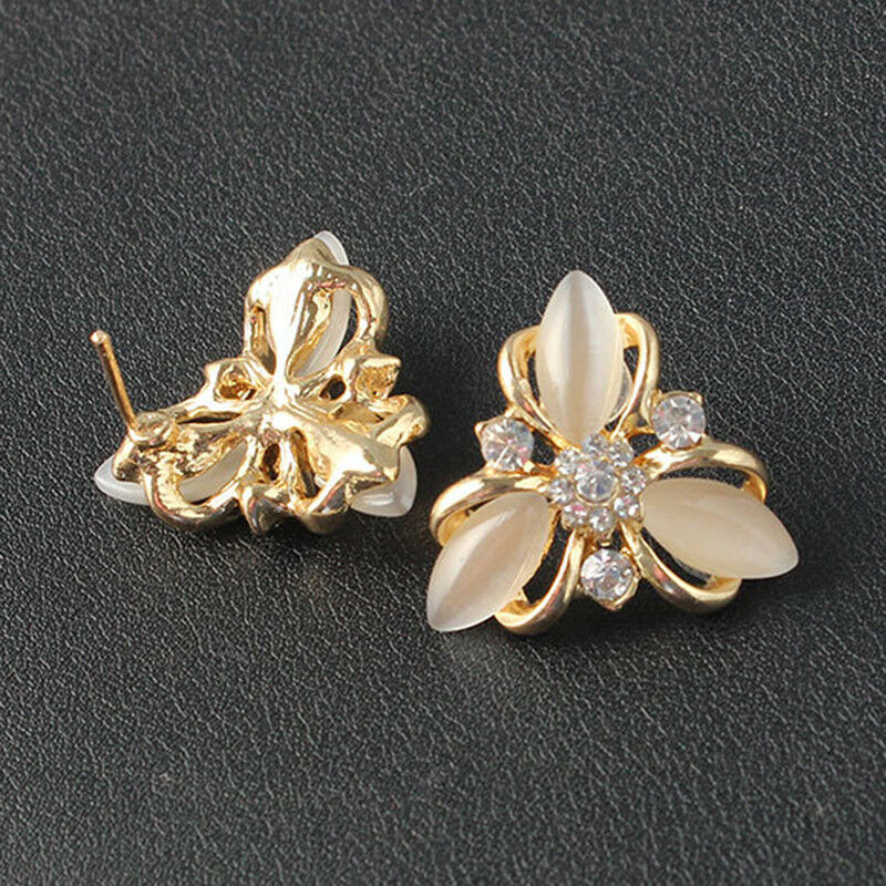 Opal Flower Hollow Out Necklace Earrings Jewelry Sets For Wedding ParDEAU
