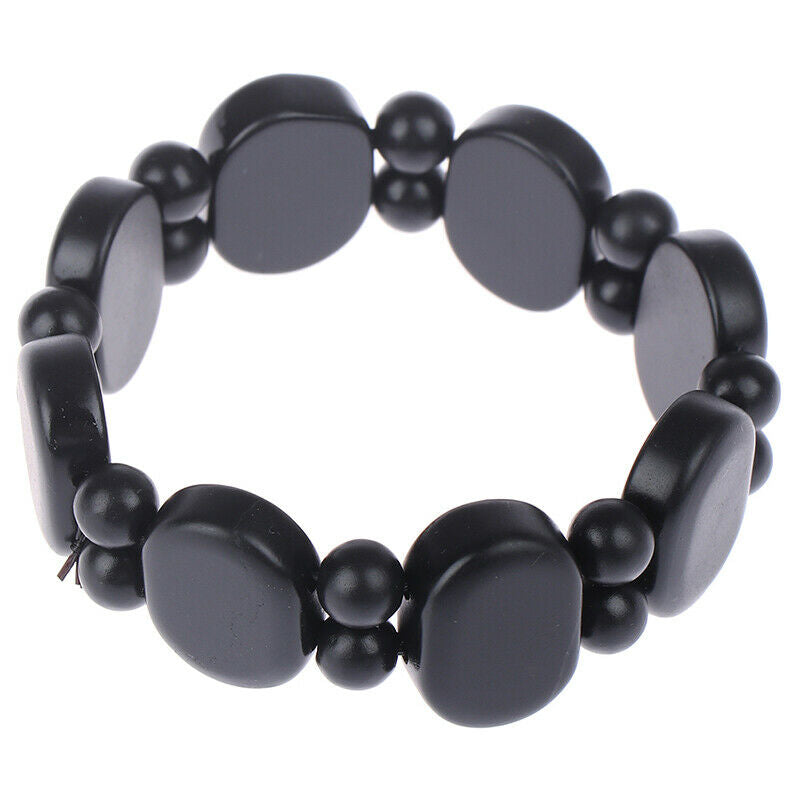 Hand Bracelet Natural Bianshi Beads Black stone Needle Women Men charm fash Rf