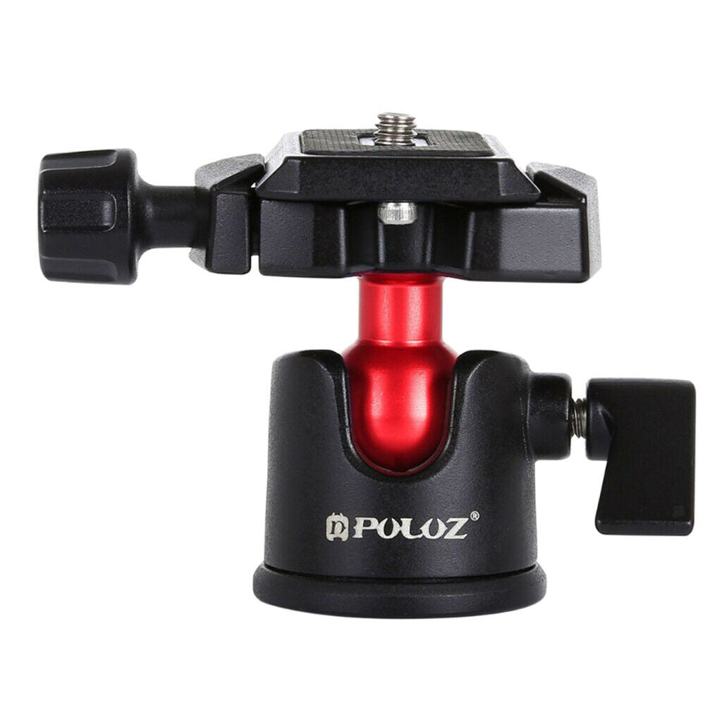 360 Degree Rotation Panoramic Metal Ball Head with QR Plate for DSLR Black