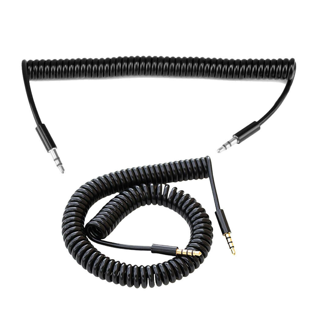 1 Pieces 3.5mm Male to Male Spring Cable Retractable Cables Nickel-plated