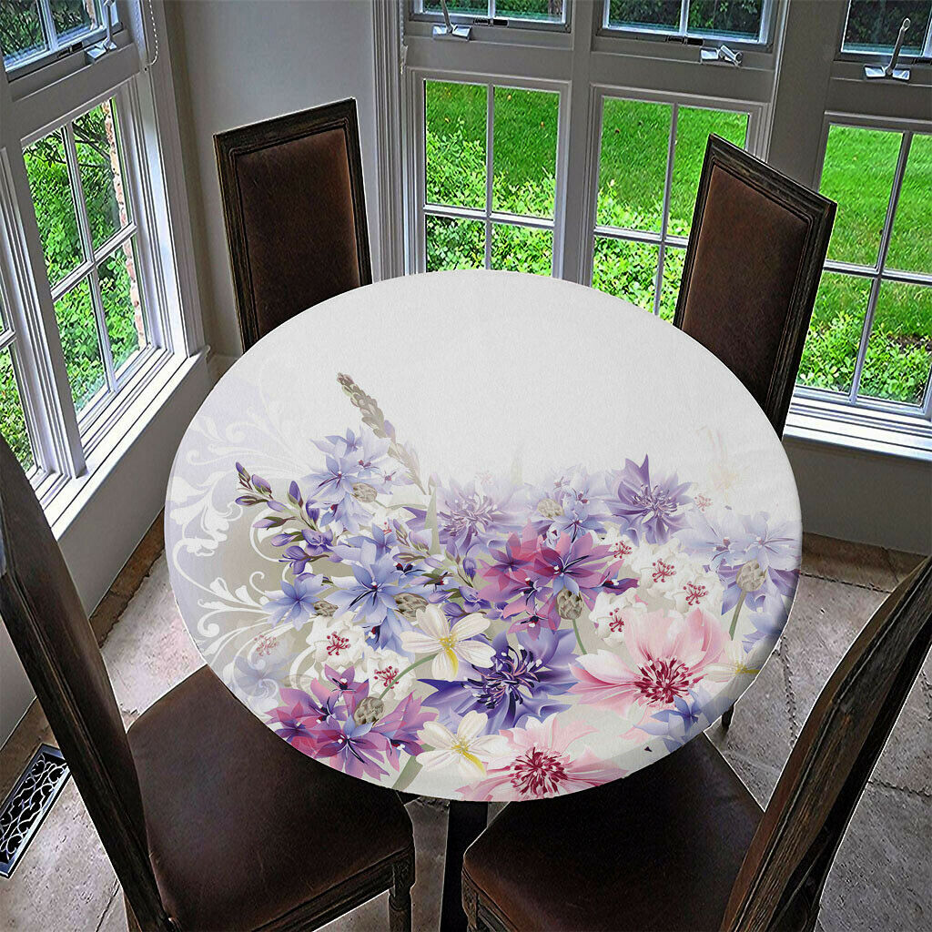 2Piece Flower Pattern Jacquard Tablecloth Table Cover - Waterproof/Spill