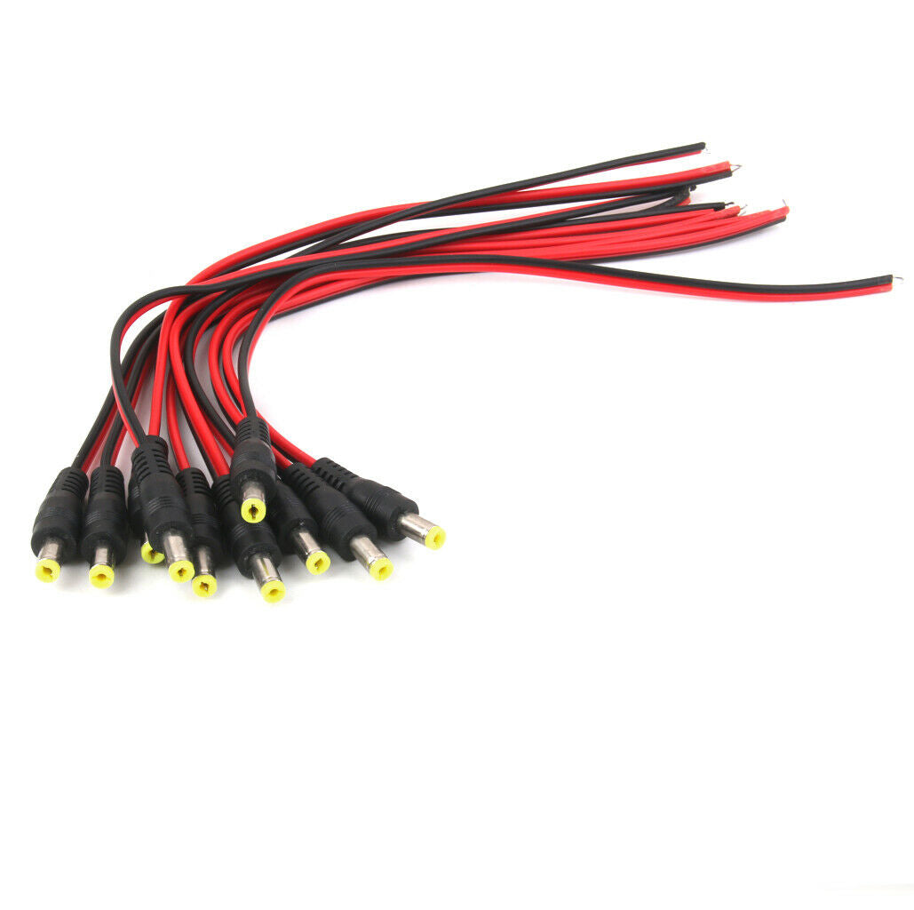 10piece 2.1mm X 5.5 Mm Dc Power Pigtail Cable Male Plug For Led Light Strips