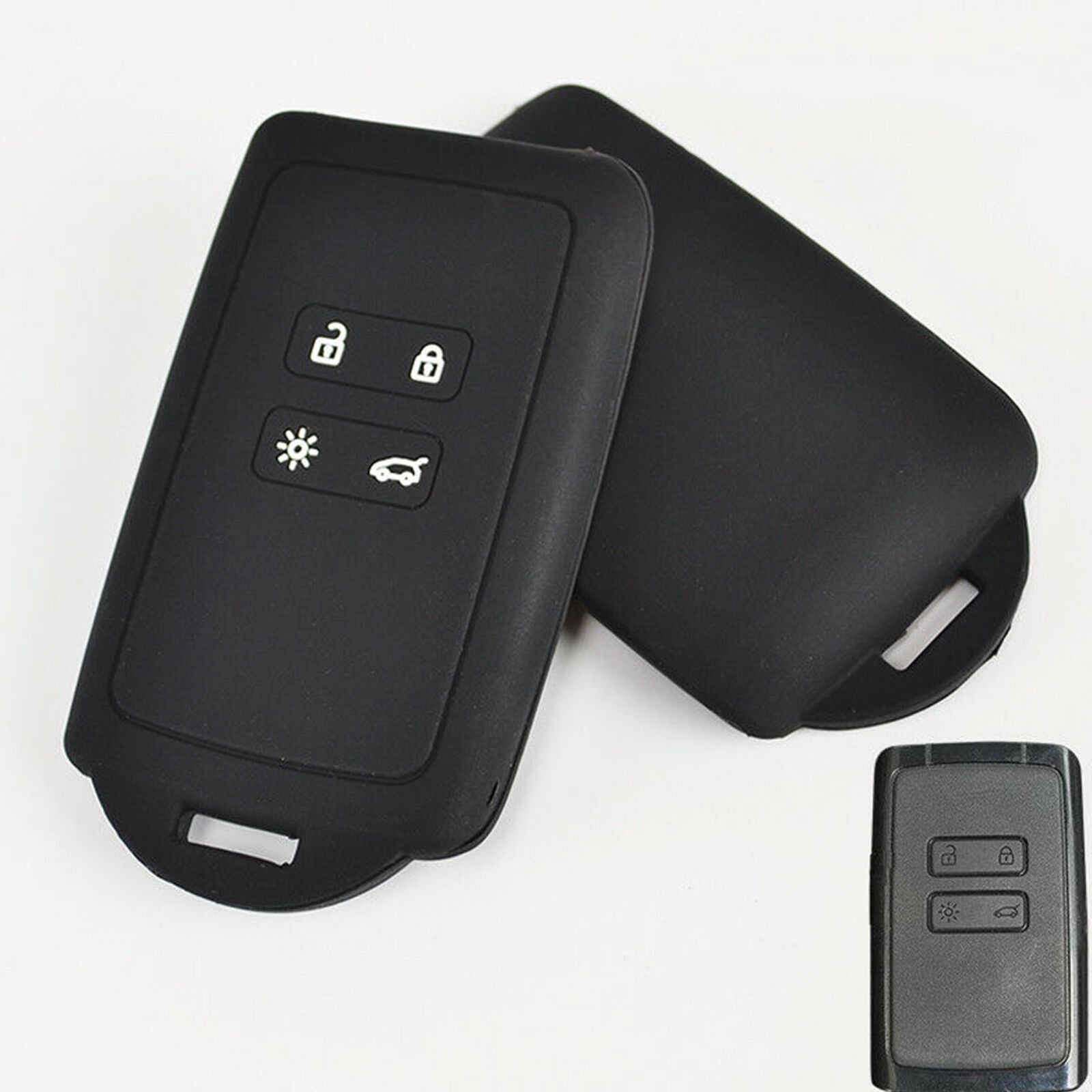 Remote Silicone Key Fob Cover For Renault Kadjar Espace Clio 16 18 2020 Black