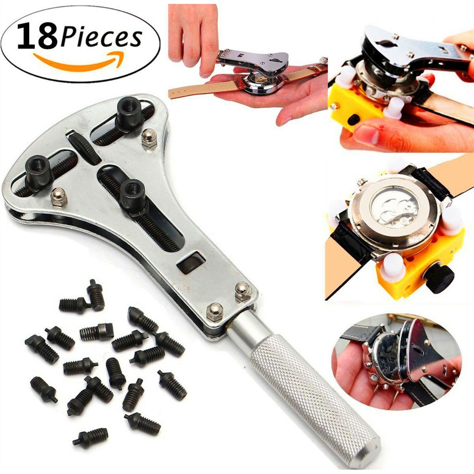 Watch Back Case Opener Wrench Screw Remover Tool Kit Set Waterproof Standard