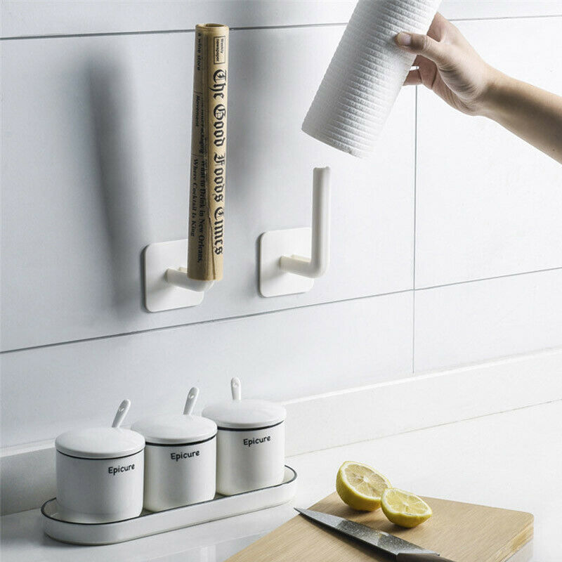 2pcs Kitchen Self-adhesive Paper Roll Rack Towel Tissue Hanger Storage RackS SJ