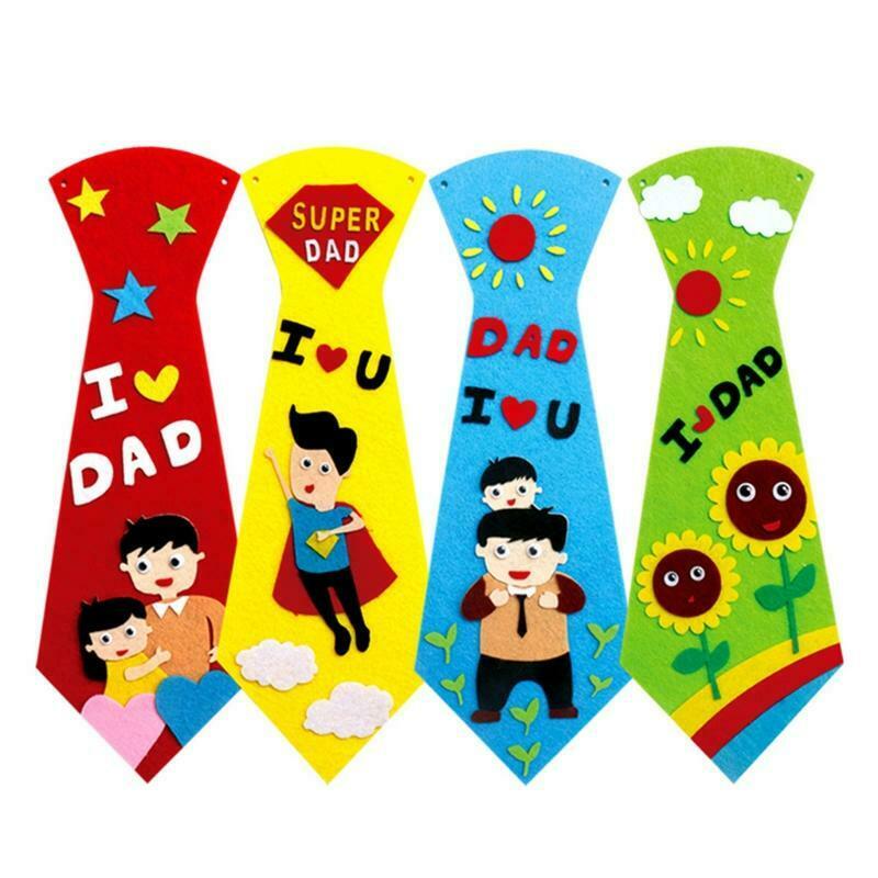 1Pack DIY Tie Craft DIY Necktie for Kids Art Class Teaching Aid Party Favor