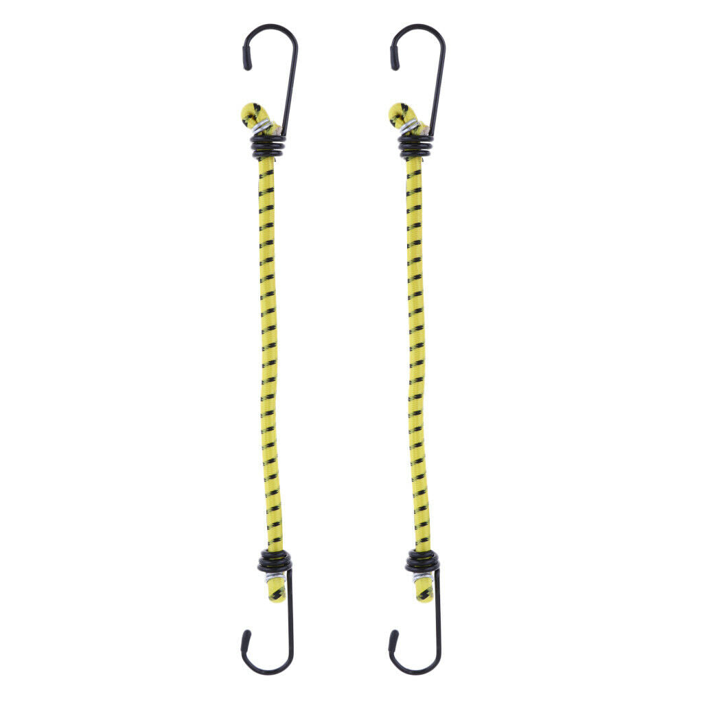 2X 6 Pieces Elastic Bungee Cord Rope Luggage Packing Strap with Hook Outdoors