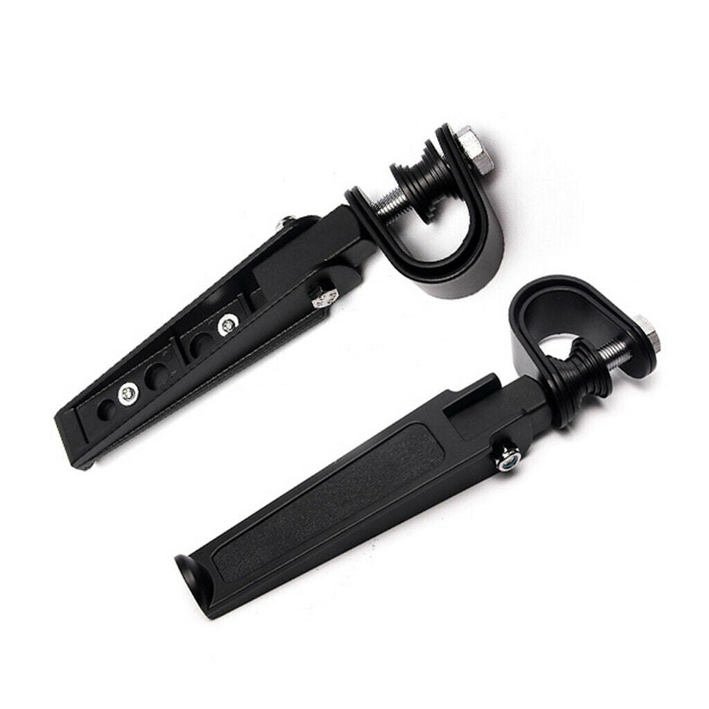 Aluminum Motorcycle Engine Guard Highway Foot Pegs Folding Footpeg U Clamp,