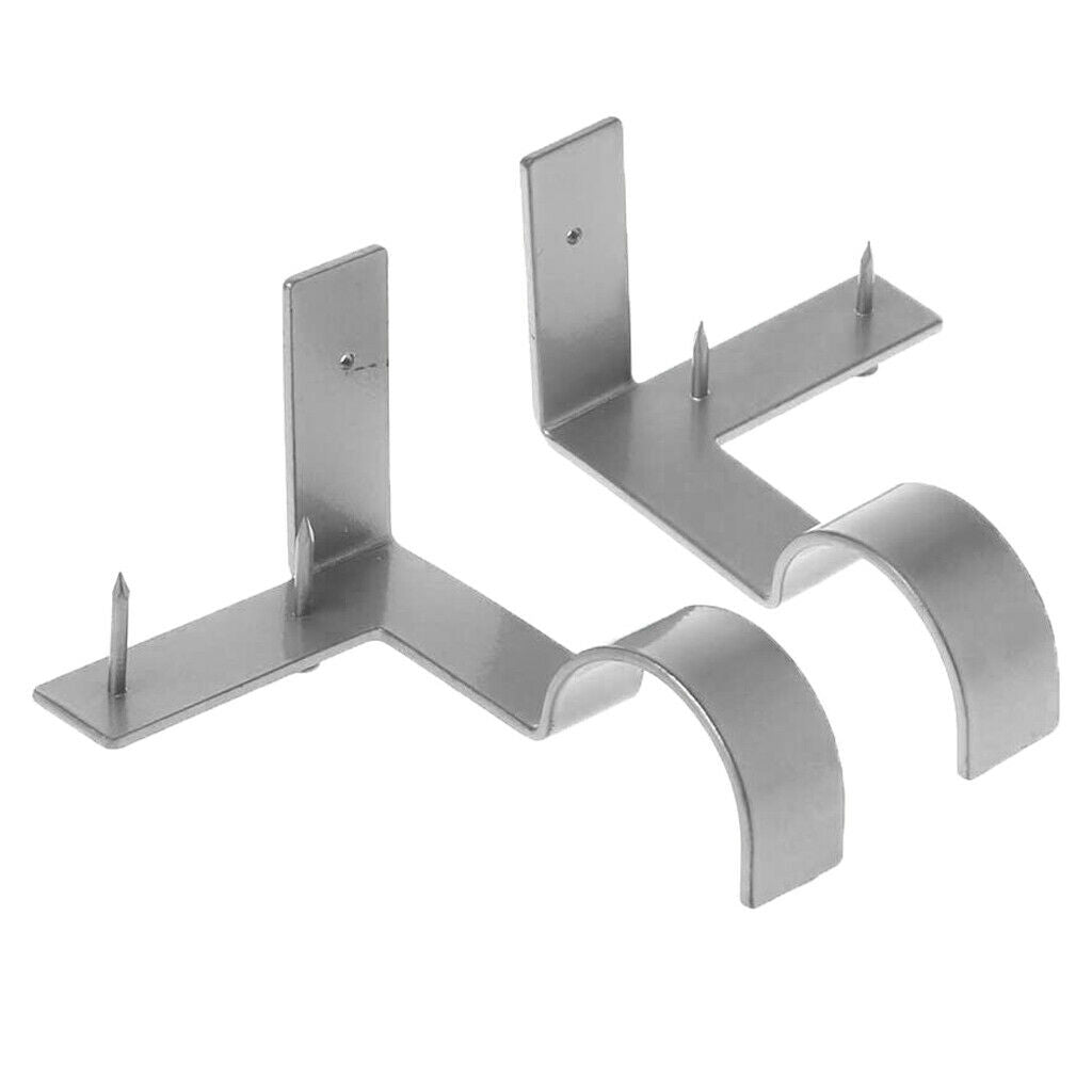 4Pcs Curtain Rod Brackets Kitchen Holders No Drilling Window Bedroom Decor