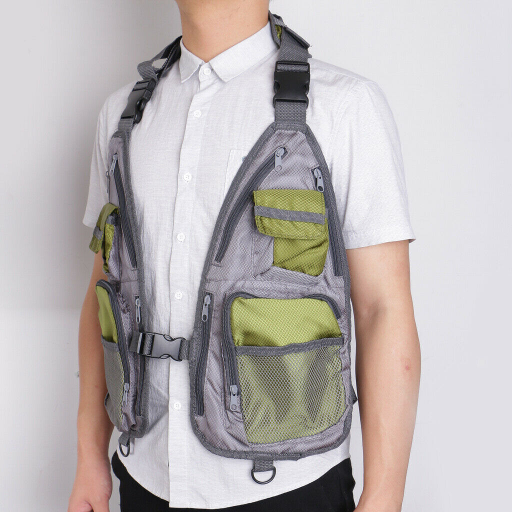 Fly Fishing Vest Combo Chest Pack for Tackle Gear and Accessories, Adjustable -