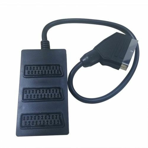 3 WAY SCART LEAD CABLE WIRE SPLITTER SWITCH BOX ADAPTER EXTENSION TV DVD VIDEO
