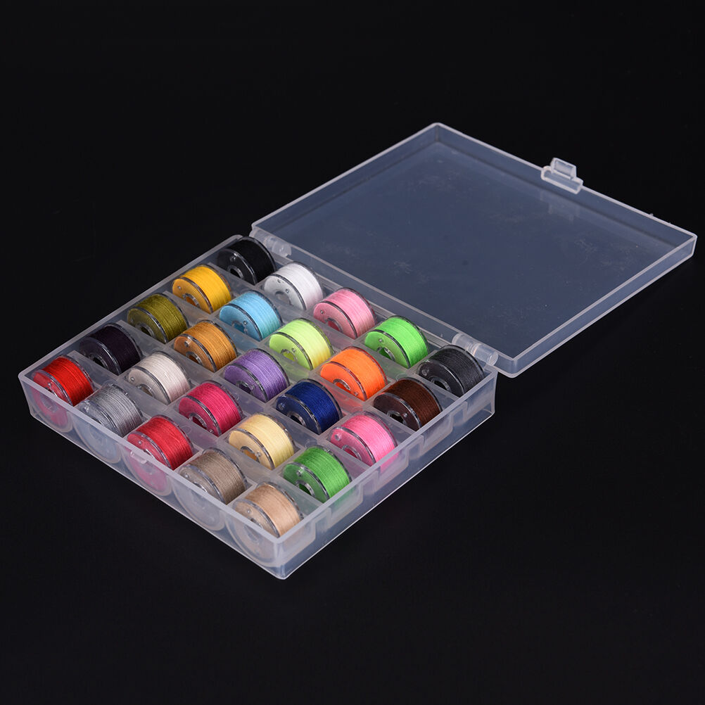 25x Bobbins Sewing Machine Spools  Case With Sewing thread for Sewing Machine-BD
