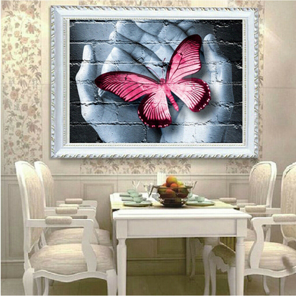 Palm Butterfly Full Drill 5D DIY Diamond Painting Kit Cross Stitch Crystals