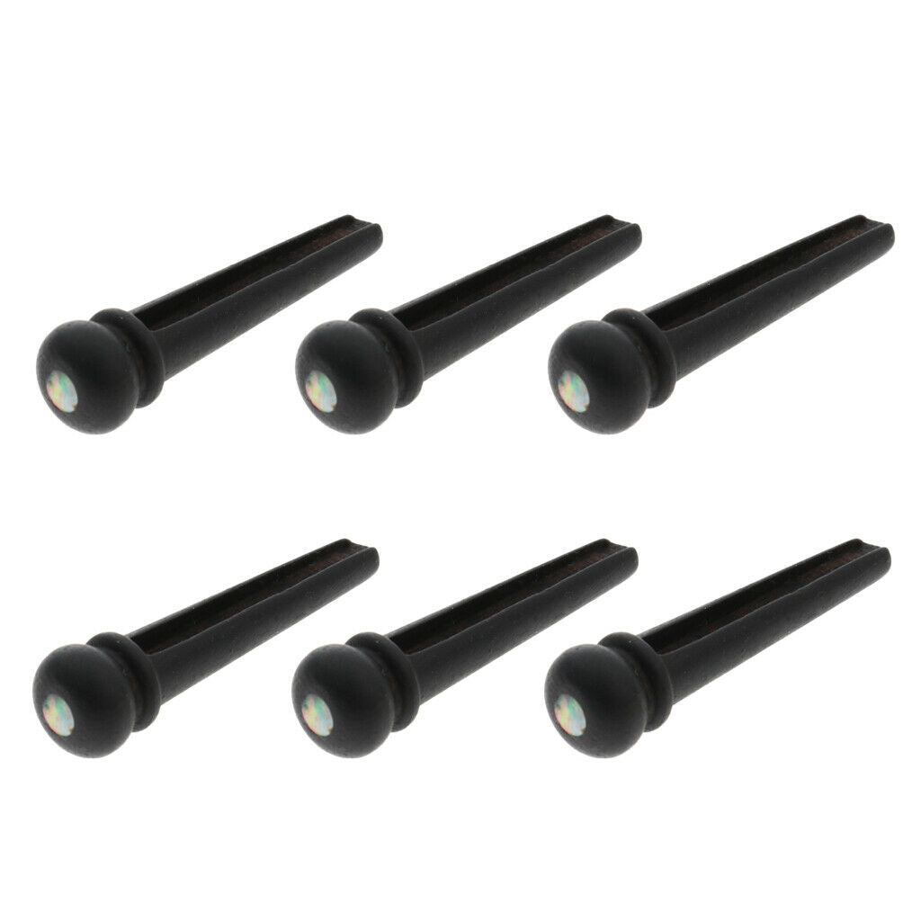 3x 6pcs Ebony Bridge Pins Black for Acoustic Guitar Quality Replacement