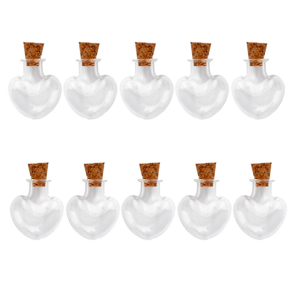 Lot of 30, Mini Glass Empty Bottle Vial Jar with Cork Stopper Pendant DIY