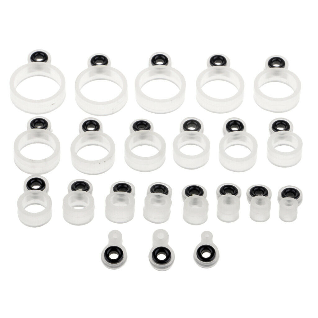 22pcs Fishing Rod Ceramic Ring Silicone Rod Guide Ring Different Size 1#-22#