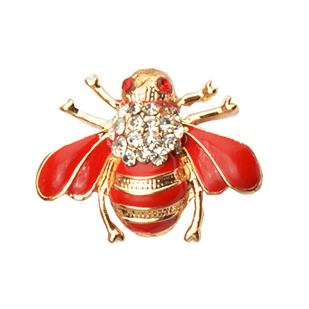 4 Pieces Rhinestone Crystal Insect Animal Honeybee Brooch Pin Broach