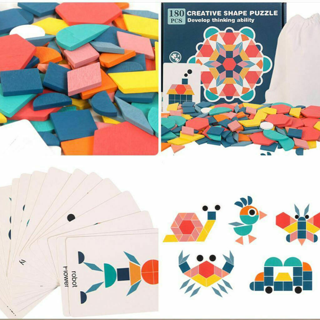 Wooden Jigsaw Puzzles Kindergarten Playing Games Brain Teaser Montessori Toys
